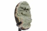 Sparkling Green Druzy Quartz Formation on Metal Stand #357208-2